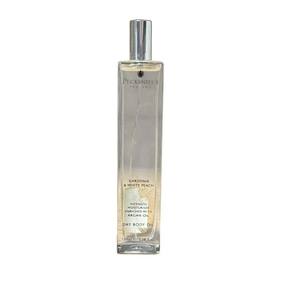 Pecksniff's England Gardenia & White Peach Dry Body Oil 3.38 Fl Oz New